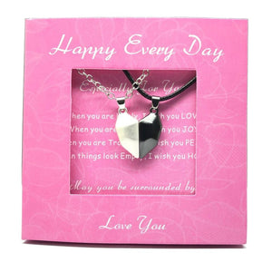 2Pcs Magnetic Couple Heart Necklace