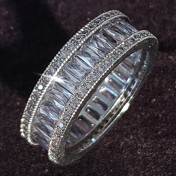 Luxury Wedding Band Eternity Ring For Women Big Gift For Ladies Love