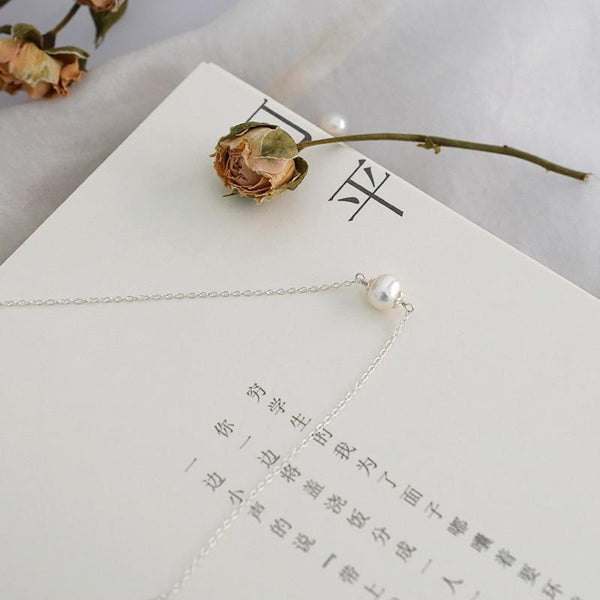 Natural Freshwater Pearl Necklace 100% Genuine 925 Sterling Silver Chain Jewelry for girls women new fashion