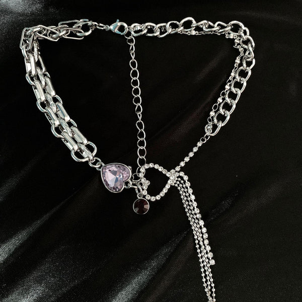 Heart Tassel Choker Necklace