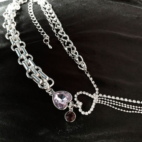 Heart Tassel Choker Necklace