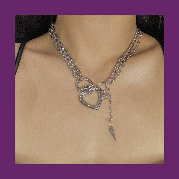 Heart Thick Chain Choker Necklace