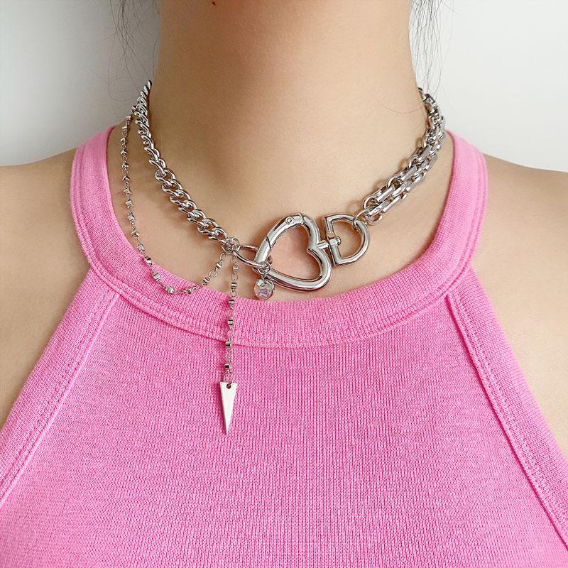 Heart Thick Chain Choker Necklace