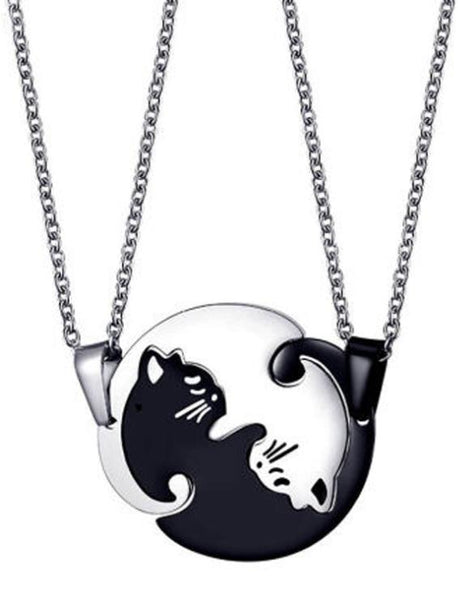 "You Complete Me" Cat Couple Necklace