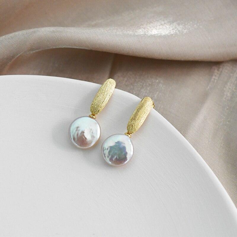 Real Natural Freshwater Pearl Korean Earrings 925 Sterling Silver Fashion Jewelry for Women Gift