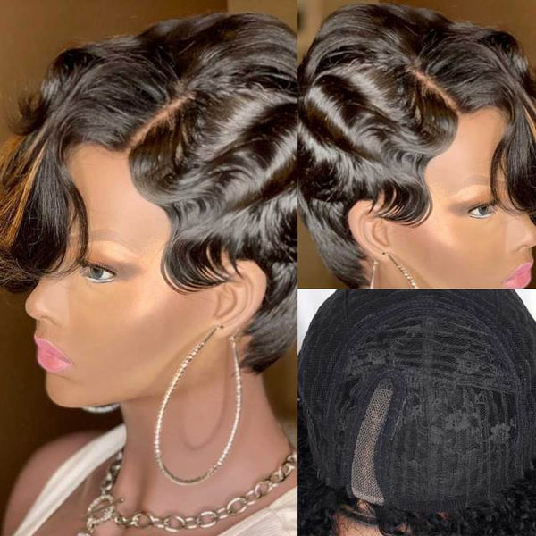 Glueless Wig With Elastic Belt| 2023 Natural Pixie Cute Wig