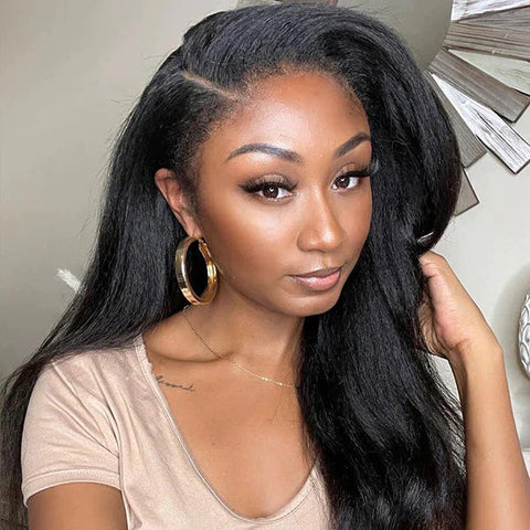 Type 4C Hairline Curly Hair Wig With Kinky Edges Realistic Curly Edges