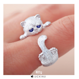"Kitty" Sterling Silver Cat Ring Adjustable