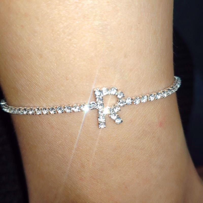 Letter Rhinestones Bling Anklet