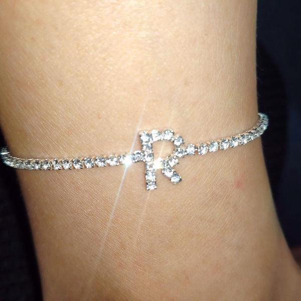 Letter Rhinestones Bling Anklet