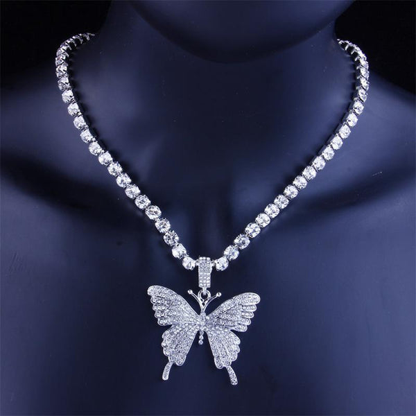 Big Butterfly Rhinestones Necklace