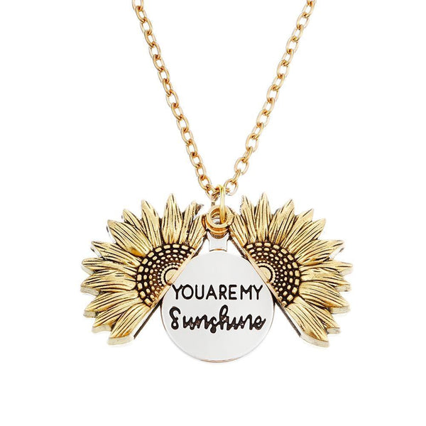 Sunflower Open Locket Statement Necklace with gift box