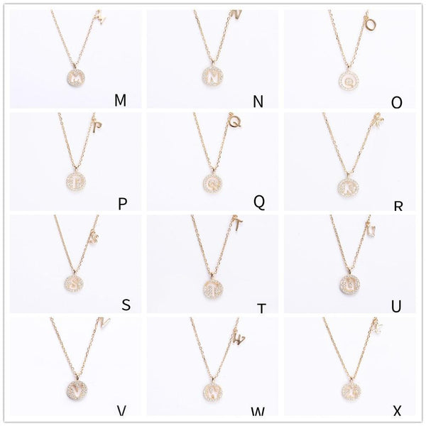 Your Name Letter Silver CZ Diamond Necklace