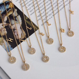 Your Name Letter Silver CZ Diamond Necklace