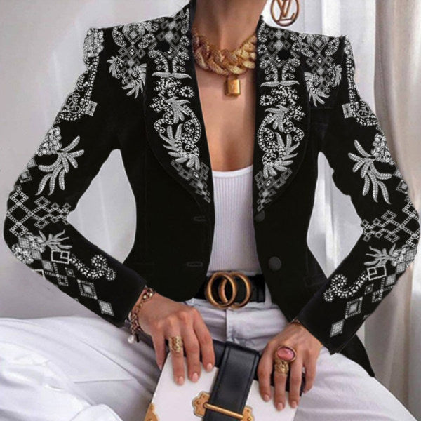 Fashion all-match printed blazer