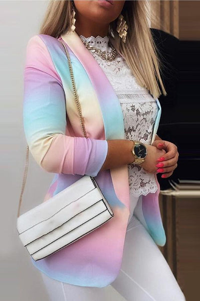 Lima Ombre Colorblock Long Sleeve Blazer