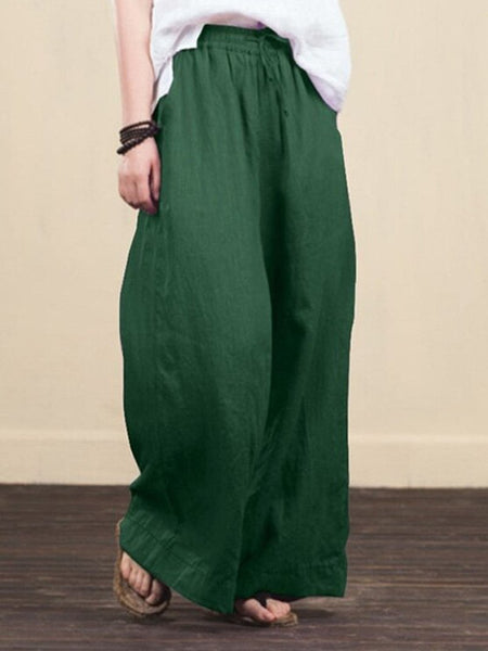 Cotton Linen Loose Wide Pants Gaucho Pants