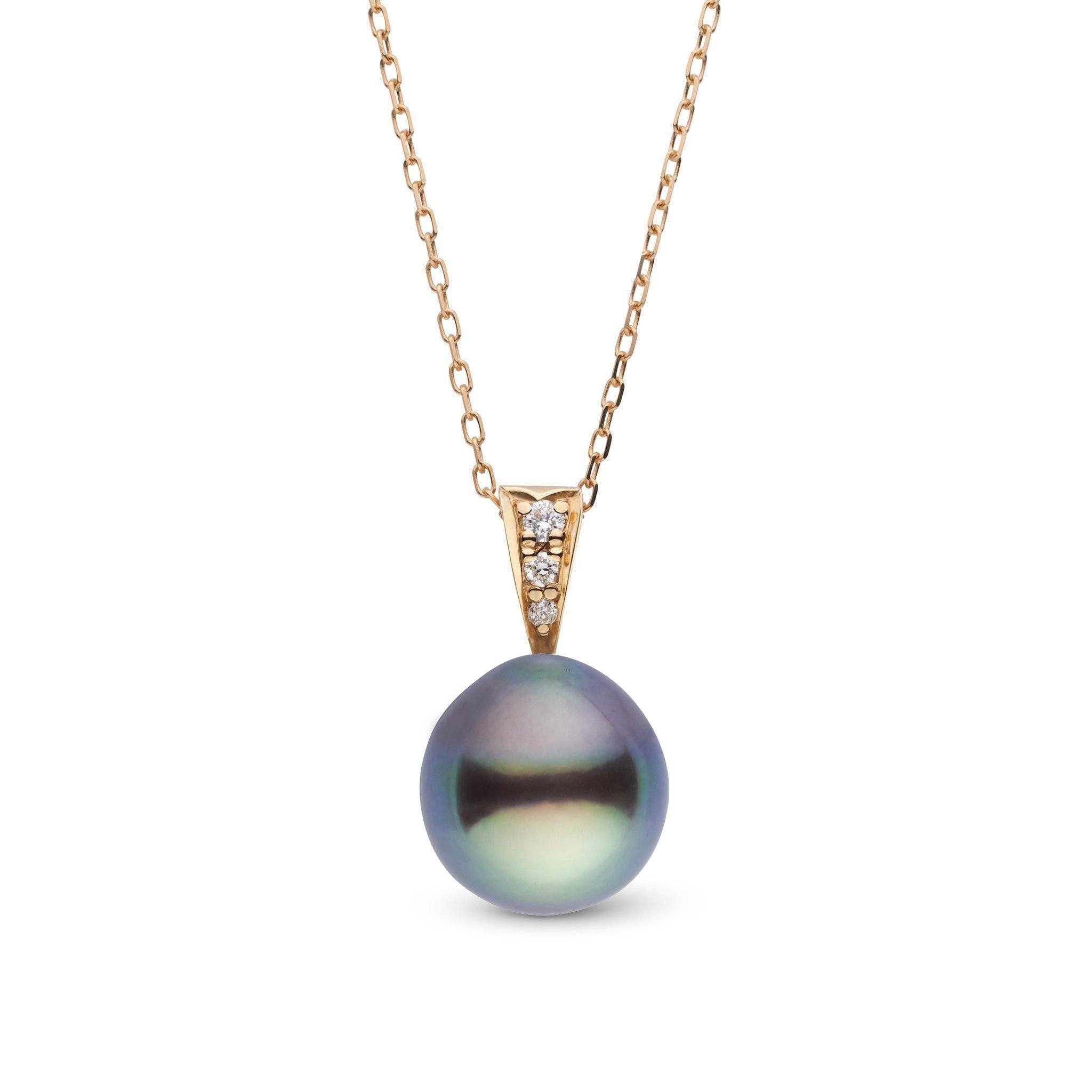 Desire Collection 8.0-9.0 mm Drop Tahitian Pearl & Diamond Pendant