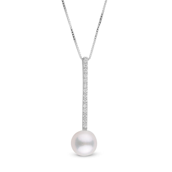 Diamond Bar Collection 6.5-7.0 mm Akoya Pearl Pendant