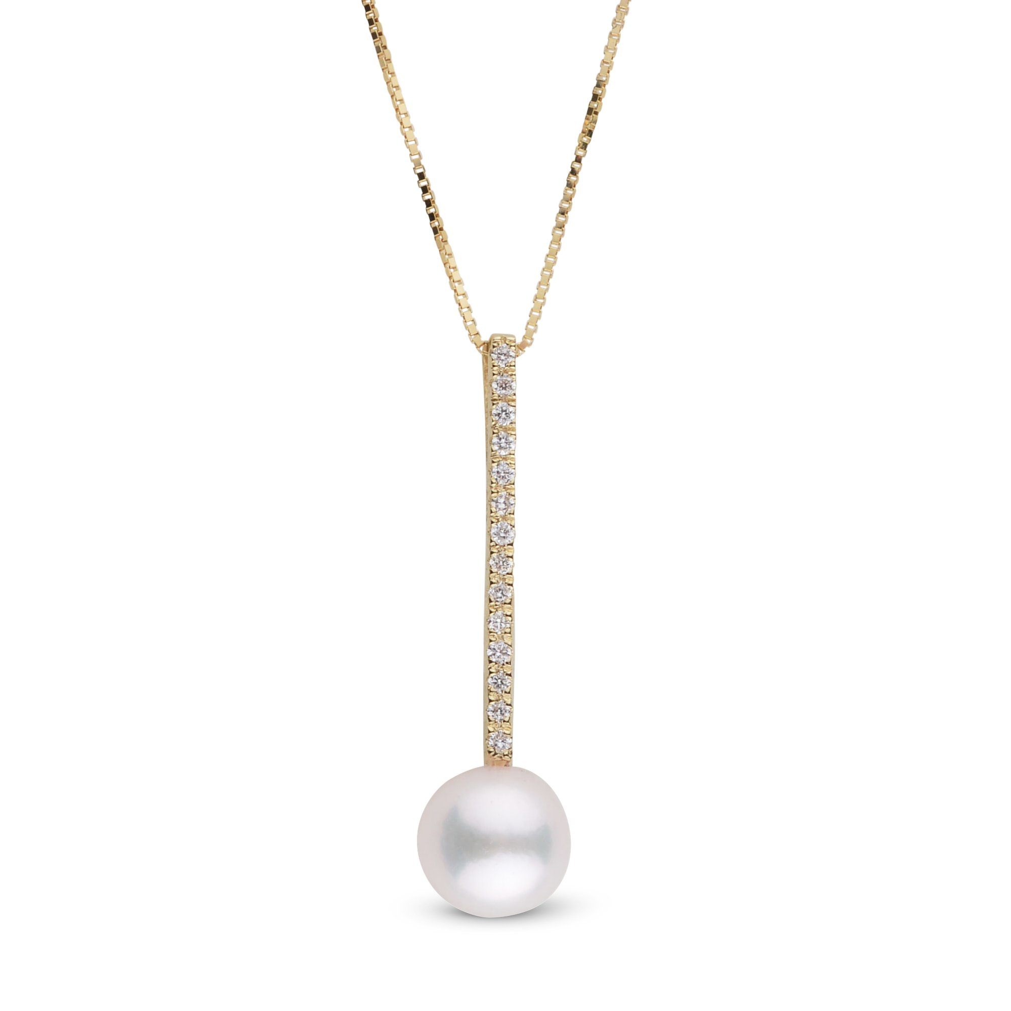 Diamond Bar Collection 6.5-7.0 mm Akoya Pearl Pendant
