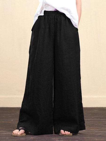 Cotton Linen Loose Wide Pants Gaucho Pants