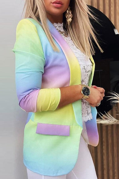 Lima Ombre Colorblock Long Sleeve Blazer