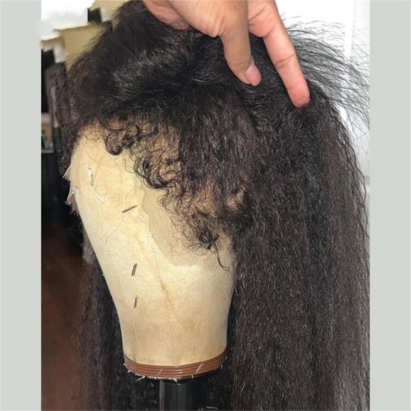 Type 4C Hairline Curly Hair Wig With Kinky Edges Realistic Curly Edges