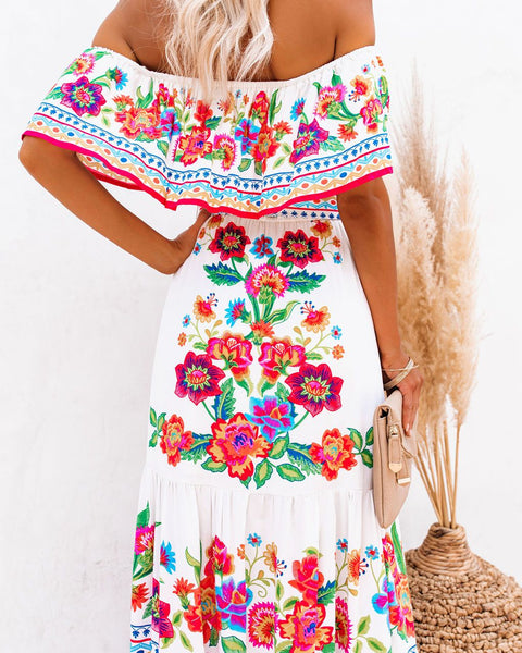 Seamiss Floral Off The Shoulder Maxi Dress