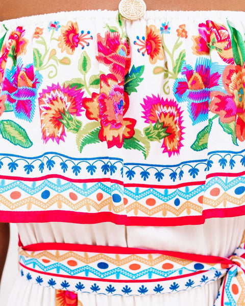 Seamiss Floral Off The Shoulder Maxi Dress