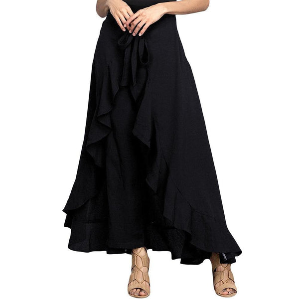 Alivia - Elegant Ruffle High Waist Trousers