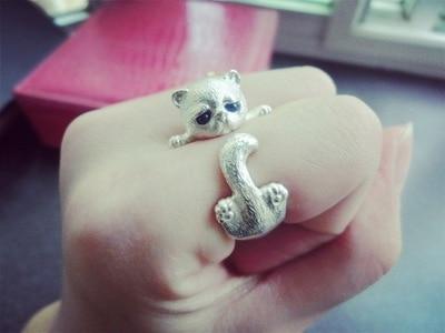 "Kitty" Sterling Silver Cat Ring Adjustable