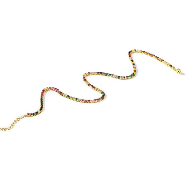 Rainbow CZ Diamond Fine Necklace