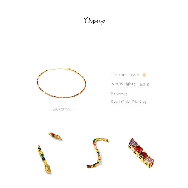 Rainbow CZ Diamond Fine Necklace