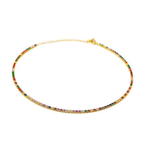 Rainbow CZ Diamond Fine Necklace