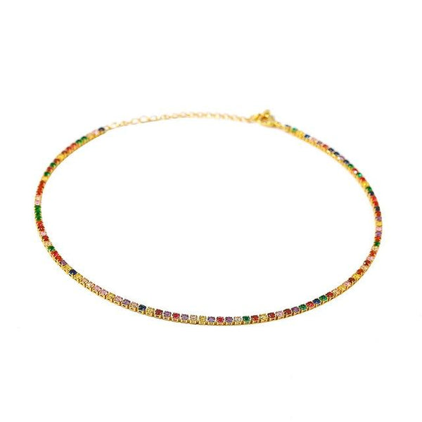 Rainbow CZ Diamond Fine Necklace