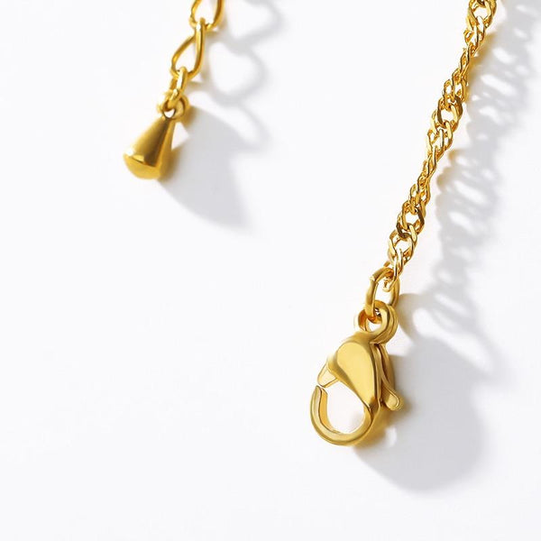 Geometric Letter Medal Pendant Necklace