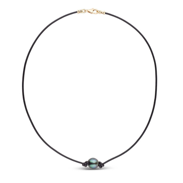 Tahitian Baroque Pearl Knotted Leather Necklace