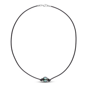 Tahitian Baroque Pearl Knotted Leather Necklace