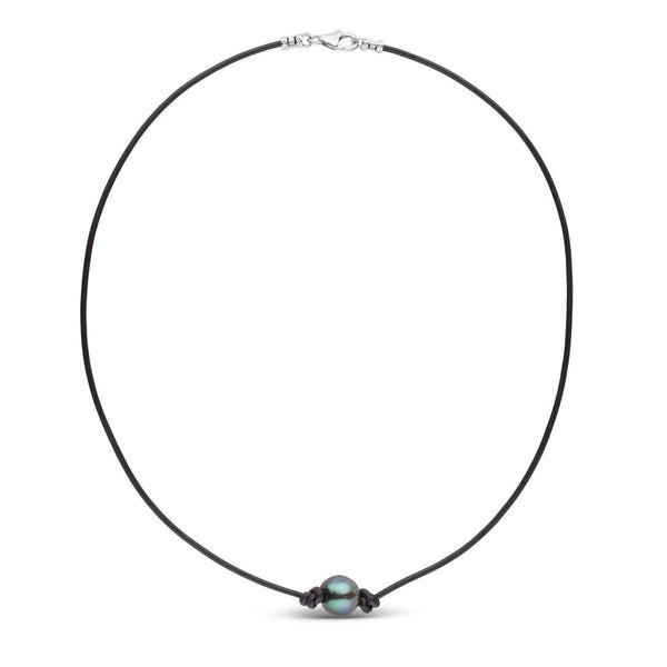 Tahitian Baroque Pearl Knotted Leather Necklace